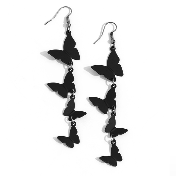 Haphazard Headliner Black Earrings Rare Find Gorgeousness - Picture 1 of 3